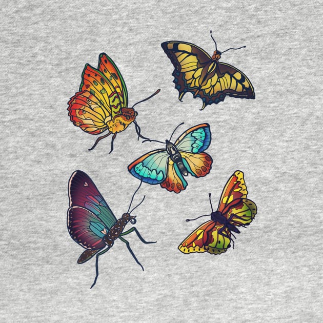 Butterflies and Moths by minniemorrisart